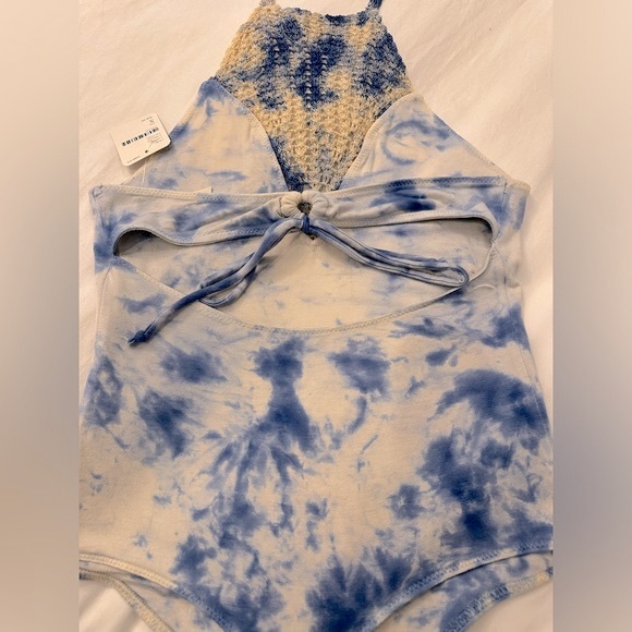 NWT Free people tie die bodysuit with crochet - Picture 4 of 10
